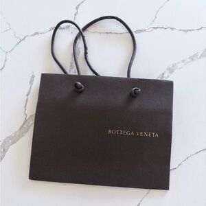 Bottega Veneta Black & Gold Logo Mini Shopping Bag